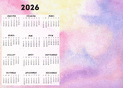 Calendrier 2026 artistique aux couleurs douces